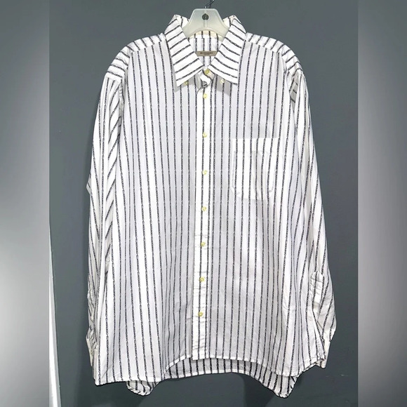 Burberry London Vintage White AOP Button Down Mens XL